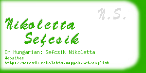 nikoletta sefcsik business card